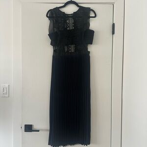 Self-portrait midi navy cut out dress sz 4
